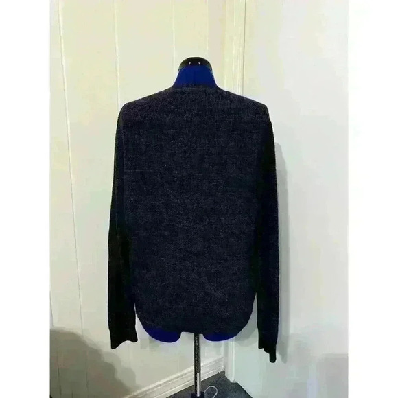 Michael Kors Mens Black Wool knit Pullover sweater Thermal Waffle Knit Large - Picture 3 of 8